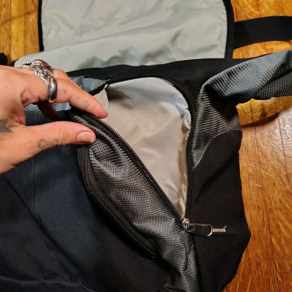 Jansport Blk Gray Messenger Bag Laptop Bag Y2K